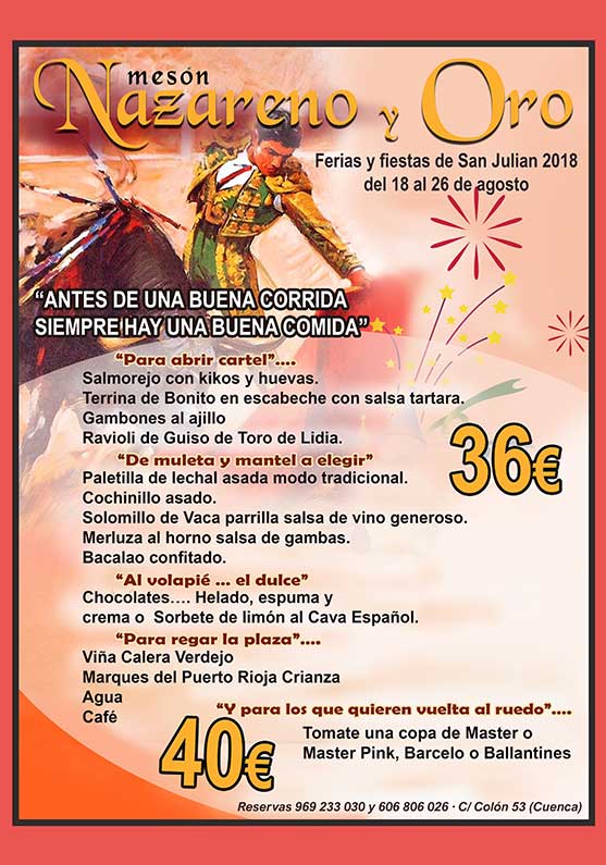 /Diseño de la carta de platos especiales para las fiestas de San Julián de Cuenca para el asador 