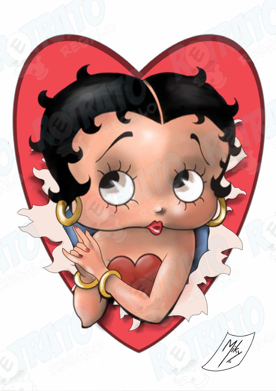 iustración de Betty Boop dentro de un corazón