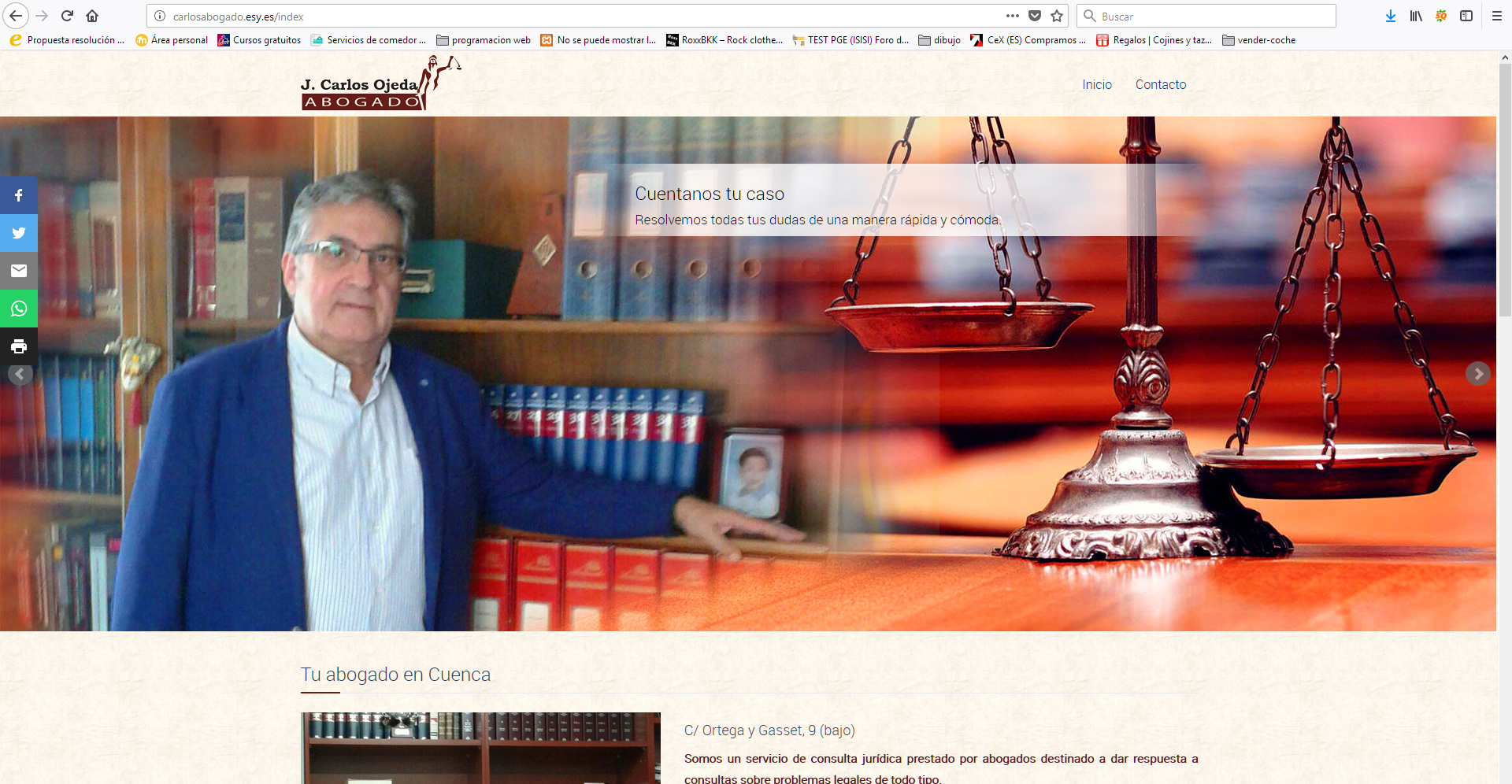Página web del abogado de Cuenca J. Carlos Ojeda.