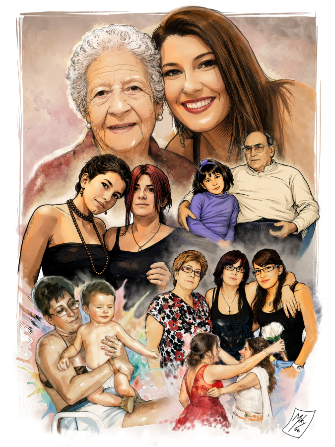 Detalle 1 Retrato personalizado para regalar a un familiar no es solo un elemento decorativo: es un recuerdo creado especialmente para alguien importante. 