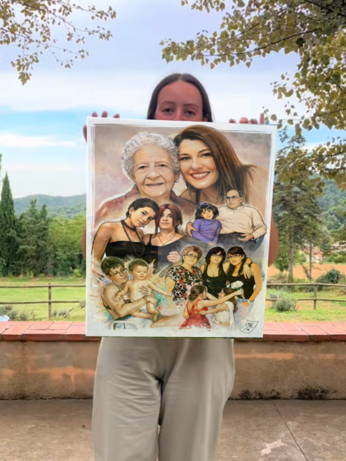 Detalle 4 Retrato personalizado para regalar a un familiar no es solo un elemento decorativo: es un recuerdo creado especialmente para alguien importante. 