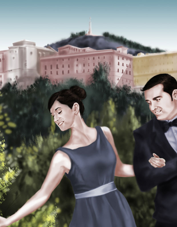 Detalle 2 Retrato de Beatriz y Juan con el fondo de Cuenca.