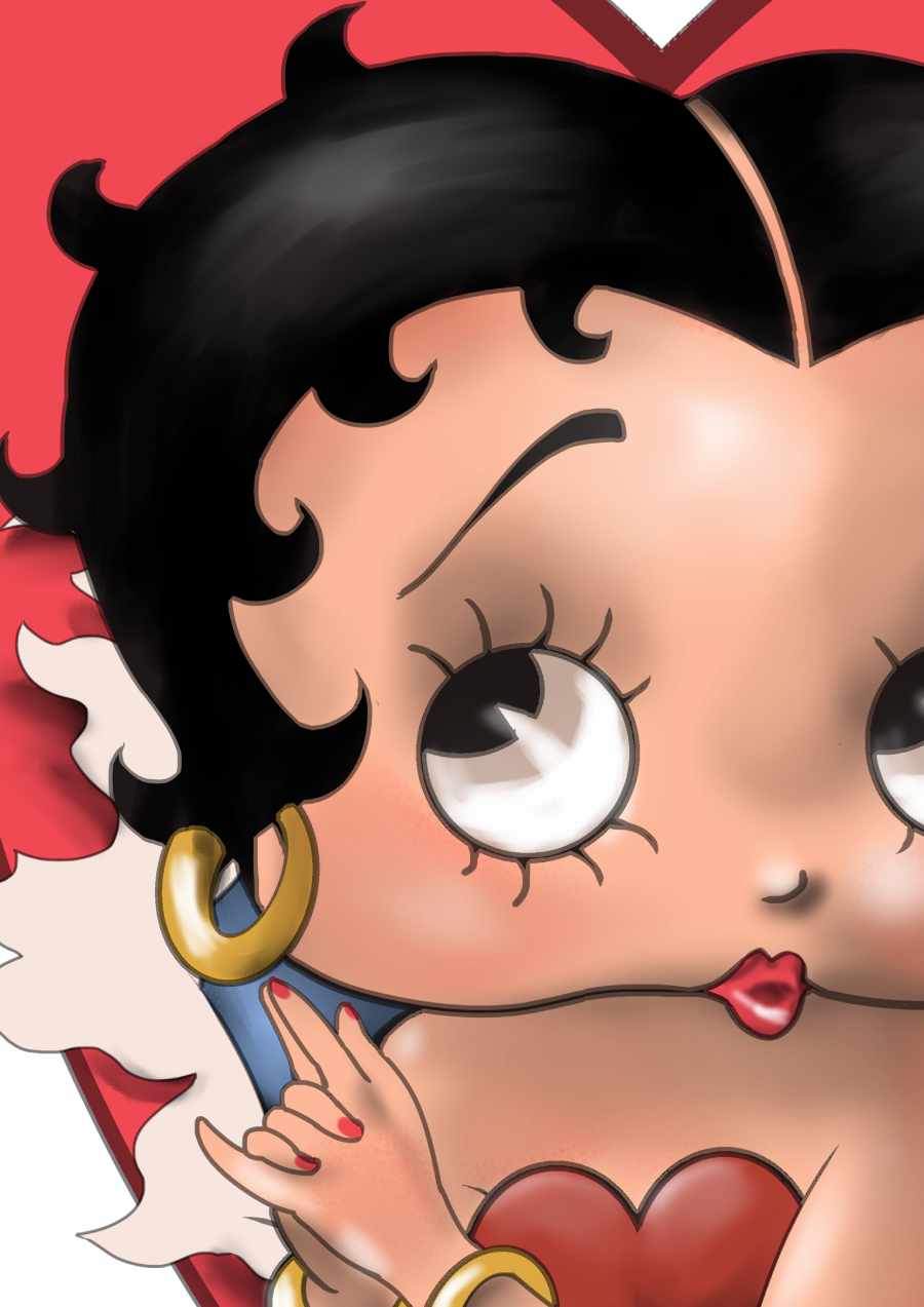 Detalle 2 iustración de Betty Boop dentro de un corazón