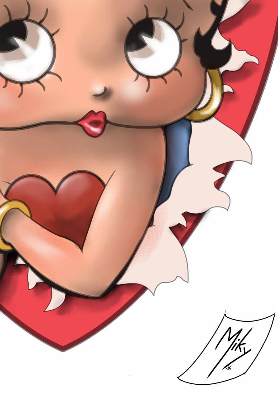 Detalle 3 iustración de Betty Boop dentro de un corazón