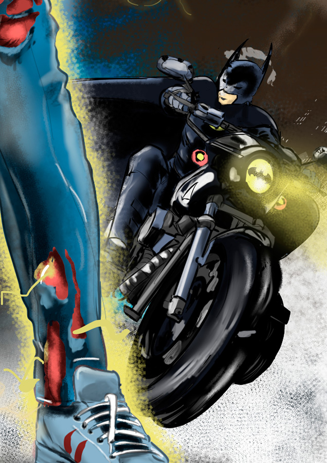 Detalle 3 Ilustración del famoso personaje del cómic de DC: Flash. Acompañado de Supergirl y Batman. Estan basados en los personajes de la película del año 2023: The Flash del director Andy Muschietti