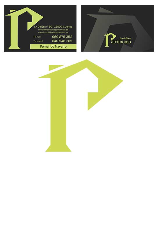 Detalle 3 Diseño del logotipo, cartelería, papelería de la Inmobiliaria Patrimonio de Cuenca