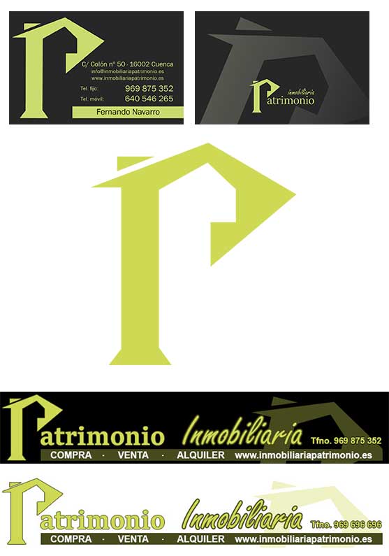 Detalle 4 Diseño del logotipo, cartelería, papelería de la Inmobiliaria Patrimonio de Cuenca