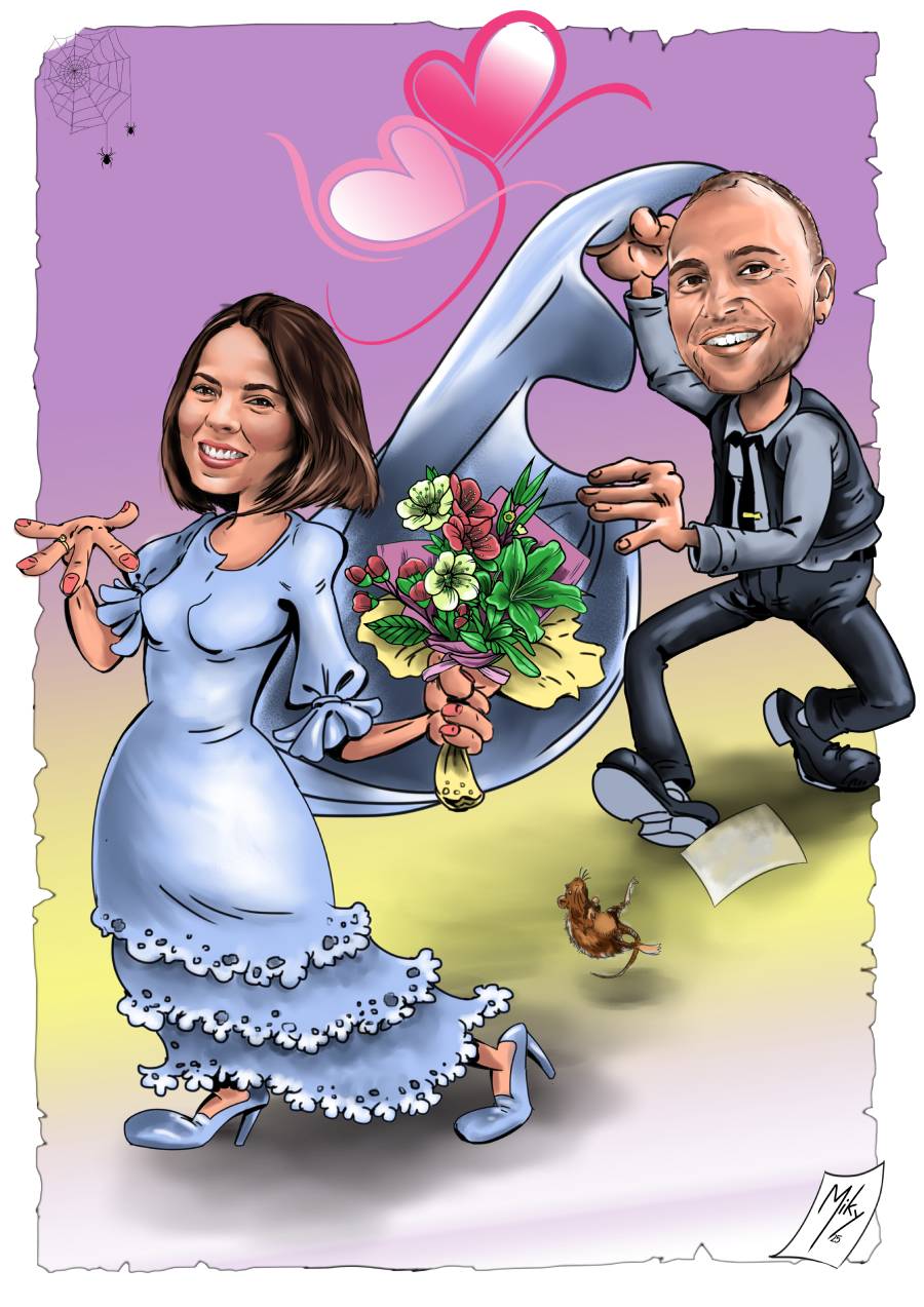 Detalle 1 Descubre cómo un dibujo divertido de una boda puede convertirse en el detalle más original y recordado del enlace. ¡Caricaturas personalizadas, momentos cómicos y mucho arte!
