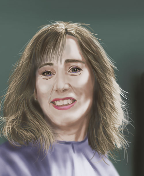 Detalle 2 Retrato sobre lienzo de Pilar Ruiperez.