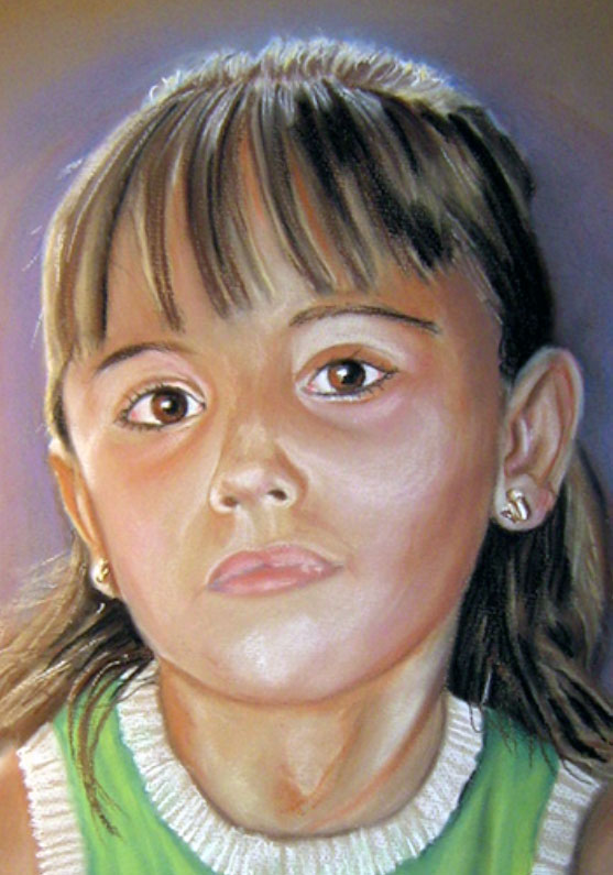 Detalle 2 Retrato realizado con pastel sobre papel canson. Tamaño 65x54 cm.