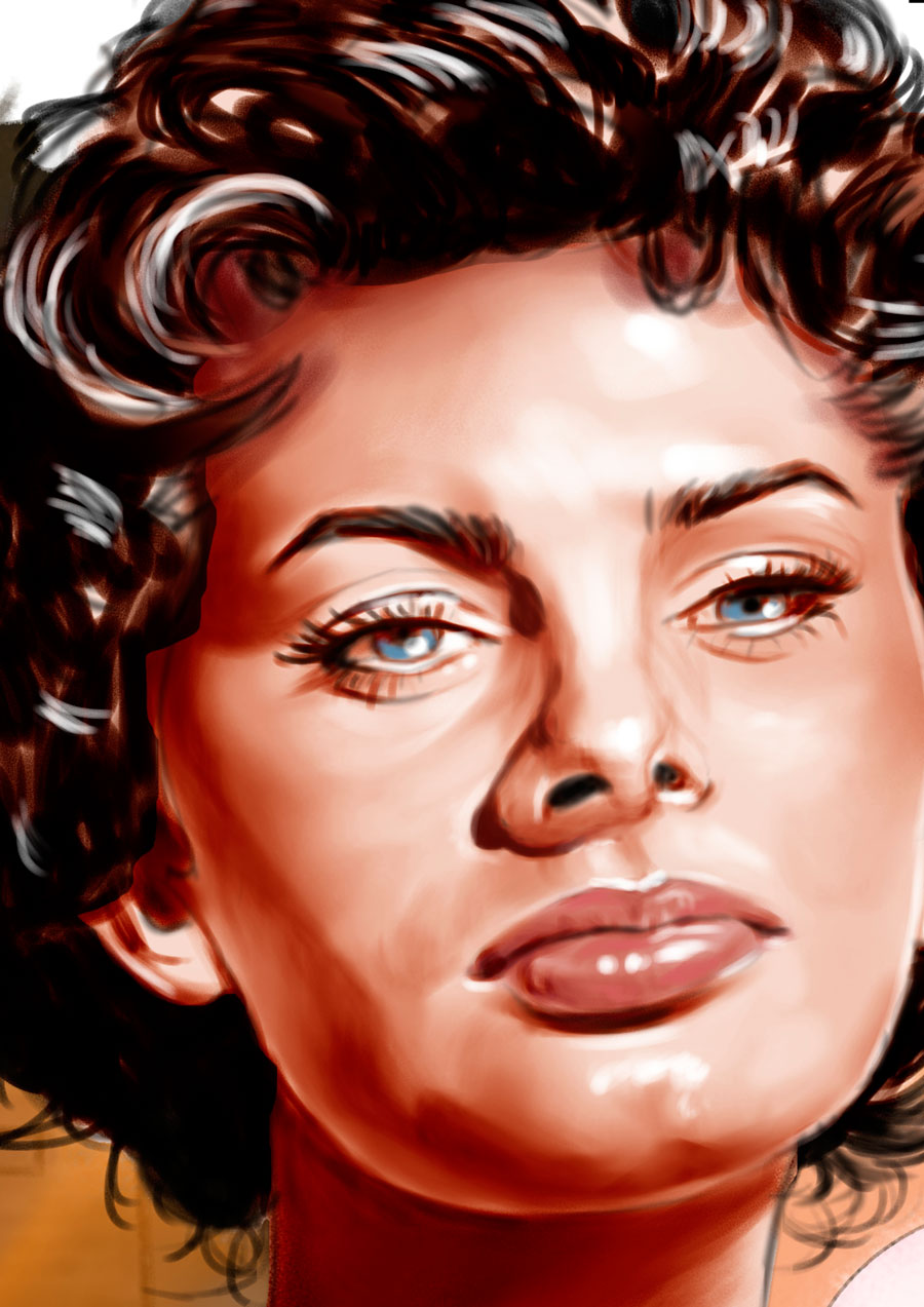 Detalle 1 Cartel de una película ficticia de Sofia Loren, karate a muerte en Arenas. Saga Peliculas Imposibles