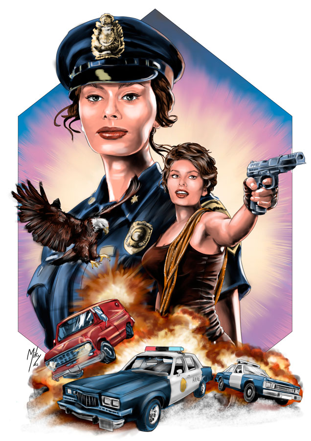 Detalle 3 Cartel de una película ficticia de Sofia Loren, Lady Cop. Saga películas imposibles