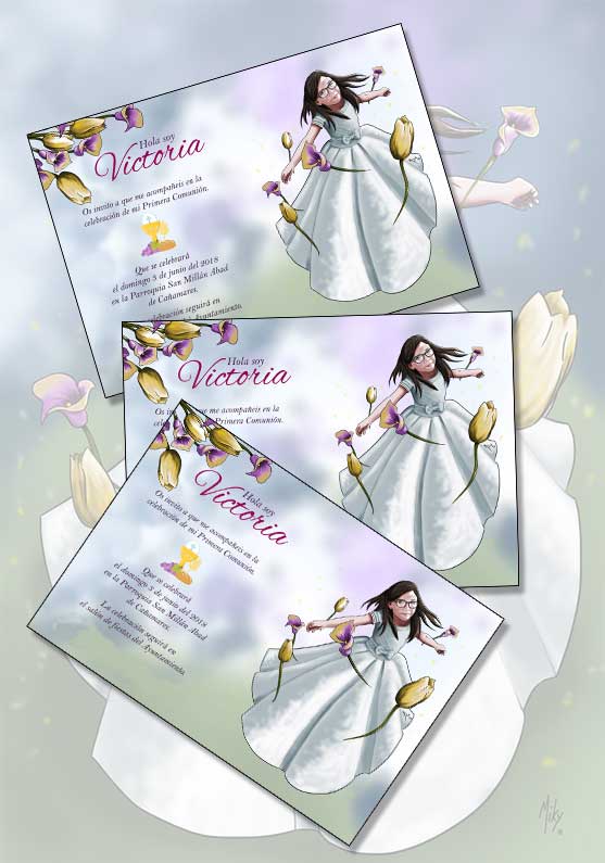 Detalle 4 Diseño tarjeta invitación para la celebración de la primera comunión