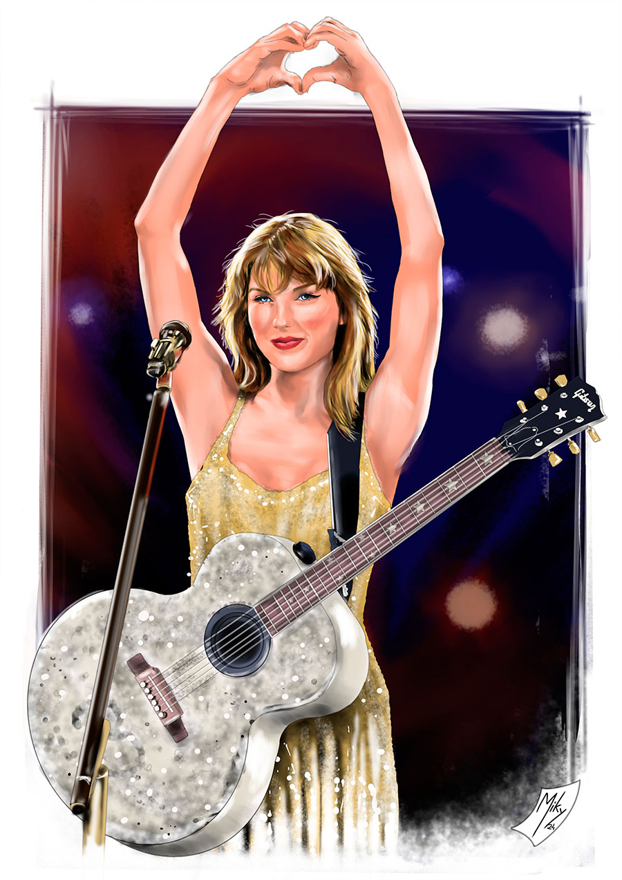 Detalle 1 Retrato de Taylor Swift en concierto