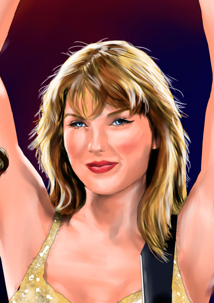 Detalle 2 Retrato de Taylor Swift en concierto