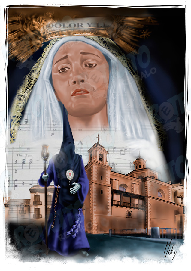 Detalle 1 Óleo de la Virgen de la Soledad del Puente.