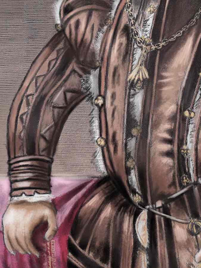 Detalle 3 COLECCIÓN ZIUR: Retrato de Felipe II realizado con acrílico sobre lienzo