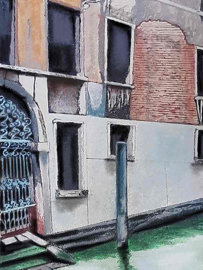 Detalle 2 COLECCIÓN ZIUR: Acrílico sobre lienzo. Góndolas en Venecia